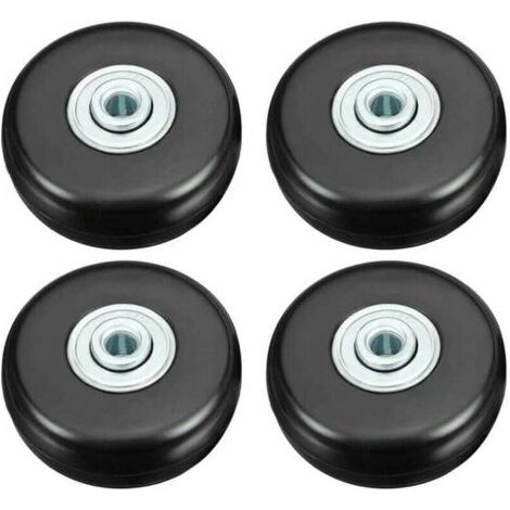 Suitcase wheel, robust 43 mm rubber wheel with noise reduction, universal replacement wheel, 4 pieces for suitcases/luggage/bags