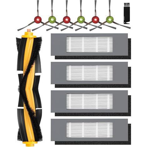 Set di 12 accessori per Ecovacs Deebot N8, T8, pezzi di ricambio per Ecovacs N8/ N8+/ N8 Pro/ N8 Pro+/ N7, T8/ T8+/ T8 AIVI/T8 AIVI+/ T8 MAX, T9/ T9+, Ozmo 950 920, 1 spazzola principale, 4 fili (1/5)
