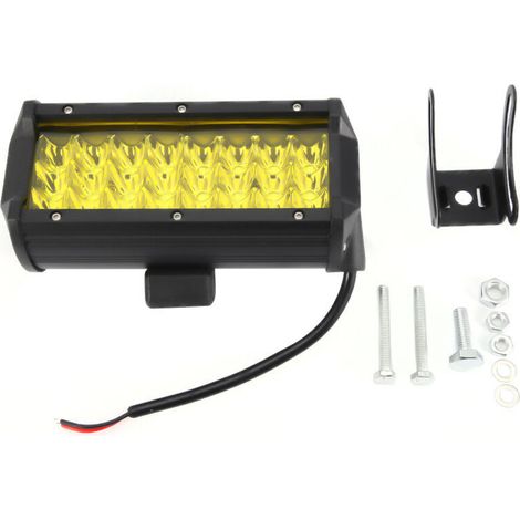 24LED 72W voiture LED barre lumineuse de travail véhicule tout-terrain projecteur antibrouillard jaune IP67 étanche (1/4)