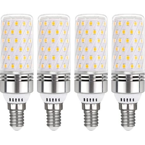 E14 LED-Lampe, 12 W, Kaltweiß (6000 K), 1450 lm, entspricht 100 W Halogenlampe (E14), 360° Abstrahlwinkel, 220 V Wechselstrom, E14 LED-Lampe für Innenbeleuchtung, nicht dimmbar, 4er-Pack (1/4)