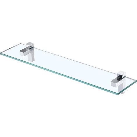 Étagère Murale Rectangulaire Étagère Douche en Verre Trempé 8 MM Étagère d'angle 60CM Finition polie, BGS3201S60 (1/5)