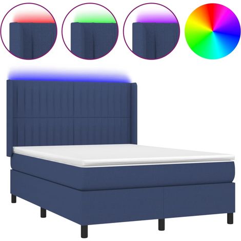 Maison Exclusive - Letto a Molle con Materasso e LED Blu 140x190 cm in Tessuto (1/5)