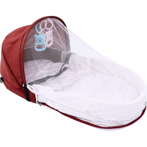 Lit bébé pliable avec moustiquaire douce, lit de voyage portable pour bébé avec couverture (1/5)