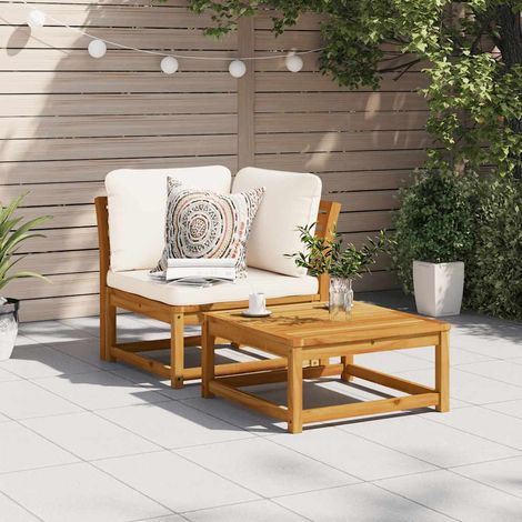 Divano Angolare Giardino con Cuscini 73x73x65cm Massello Acacia vidaXL (1/5)