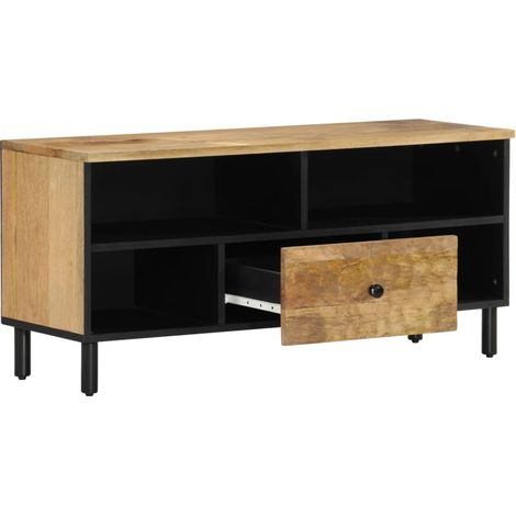 Meuble TV Banc TV Armoire TV 100x33x46 cm bois massif de manguier (1/5)