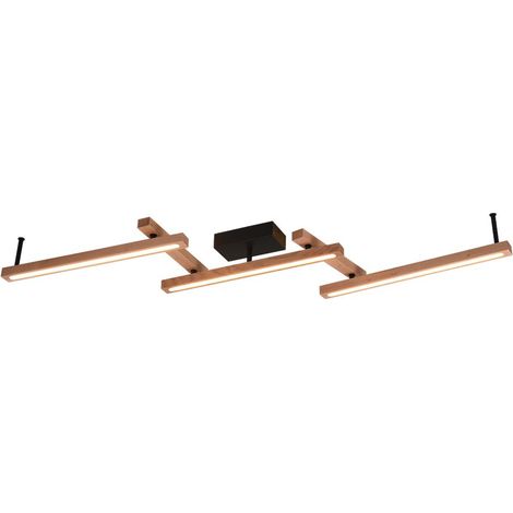 Gran Plafón Vintage Varillas de Madera Orientable Doble Led Bellari Trio Iluminación (1/5)