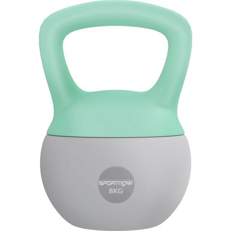 SPORTNOW Kettlebell with Soft Body and Non-Slip Handle, Grey and Green 8KG (1/5)