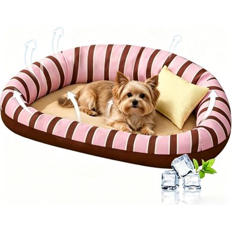Ortviai Tapis Rafraîchissant pour Chien et Chat - Lit Auto-Refroidissant Lavable (Q-Max 0,4) - Tapis de Refroidissement pour Animaux Intérieur, Extérieur et Sièges Auto - Bleu Foncé - 70x55cm (1/4)