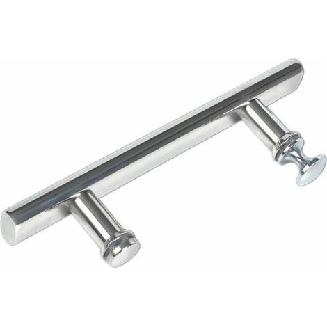 Poignée de porte de douche en ABS chromé de 145 mm (14,5 cm), trou à trou，Poignée de porte de salle de bain en acier inoxydable, argent, deux pièces，Lilaris (1/4)