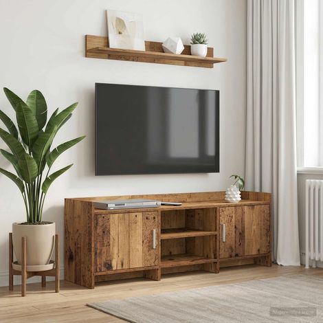 vidaXL Meuble TV 130 x 33 x 47 cm Bois ancien Bois d'ingénierie (1/5)