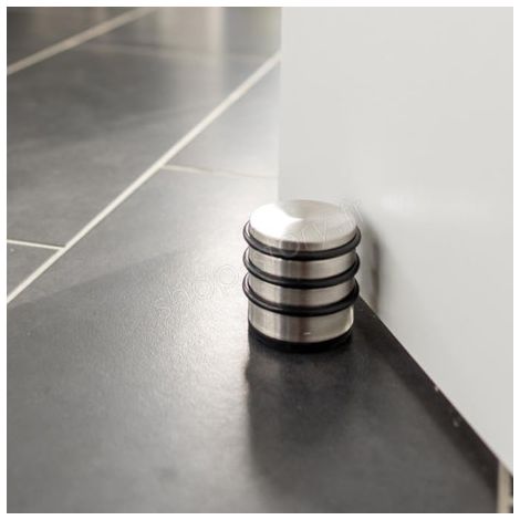 Butée de Porte Antidérapante en Acier Inoxydable avec Anneaux de Protection en Caoutchouc (1/5)