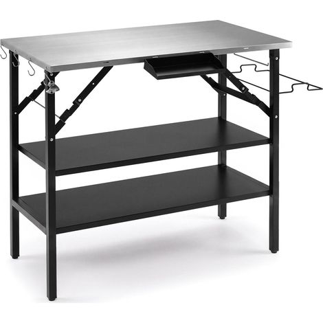 Folding Camping Table with Stainless Steel Worktops (1/4)