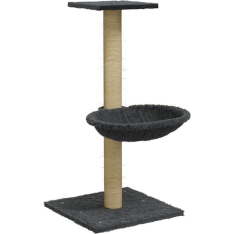 vidaXL Rascador para gatos con poste de sisal gris oscuro 74 cm (1/2)