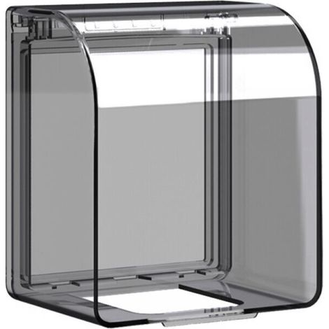 Wasserdichte Steckdosenabdeckung – Spritzwassergeschützt – Robustes, transparentes schwarzes Kunststoff – Einfache, werkzeuglose Montage