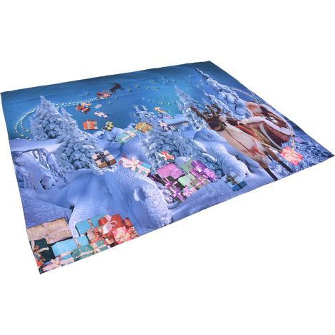 Tapisserie murale multifonctionnelle en fibre de polyester représentant le Père Noël, avec fond photo, 230 x 180 cm / 90,6 x 70,9 pouces (1/5)