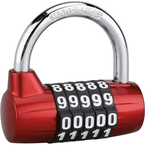 Thirard – Cadenas à combinaison 5 chiffres – Anse en acier cémenté nickelé – Mécanisme à 5 viroles – Pour casiers et malles – Longueur 65mm