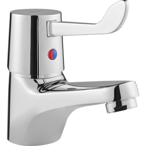 Deva Vitality Single Lever Basin Mixer Tap with Press Top Waste - Chrome (1/2)