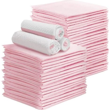 Tapis éducateur pour chien, protections pour déjections canines, anti-fuite, 5 couches, surface à séchage rapide, taille classique, pour chiens et chiots, rose 100 pièces 33x45cm (1/5)