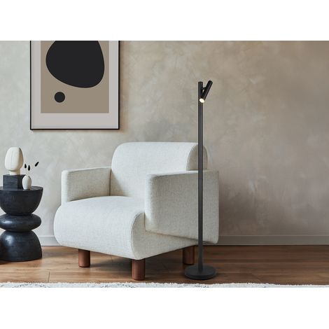 LED Akku Stehlampe GOMEZ dimmbar mit schwenkbarem Spot, Schwarz Höhe 130cm