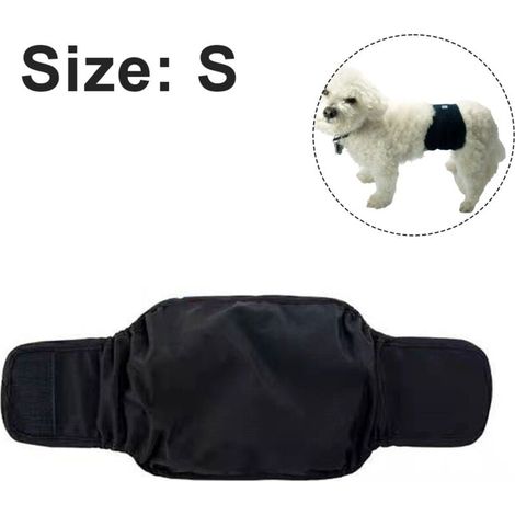 Dog Cinch (Lot de 3) - Couche super absorbante pour chien pour homme lavable - Couche réutilisable pour chien pour homme, noir, S (1/5)
