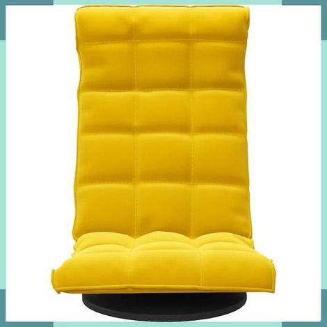 336571 Chaise de sol pivotante Jaune Velours (1/5)
