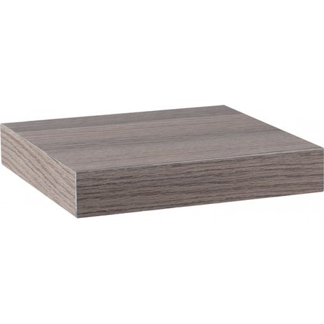 Mensola da Muro, Mensola Tamburata, Scaffale Legno, Mensola da Parete, Noce Grigio, 25x25x3,8 cm - Minerva