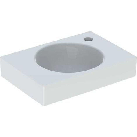 Geberit Preciosa II - Handwaschbecken 40x28x10 cm, Hahnloch rechts, ohne Überlauf, Weiß 273240000 (1/5)