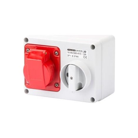 SOC.PR.VE.H.A.F.2P+T 16A 400V 9H SBF GEWISS GW66007