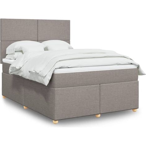 Boxspringbett mit Matratze Taupe 160x200 cm Stoff