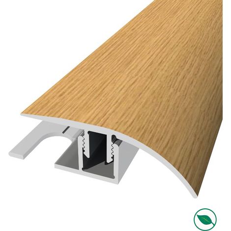 Forestea – Barre de seuil aluminium coloris chêne européen – Longueur 90 cm – Largeur 3,9 cm – Hauteur 1,4 cm – Facile à poser (1/2)