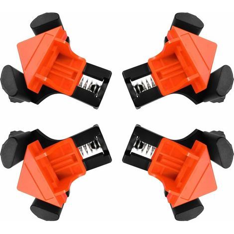 Presses D'angles Menuiserie, 90 ° Serre Joint Angle,Serre Joint Angle,Clip De Cadre Fixateur à Angle Droit Pour Le Travail Du Bois,Pour Le Travail Du Bois, Le Cadre Photo Bricolage,Outils à Main 4pcs— (1/5)
