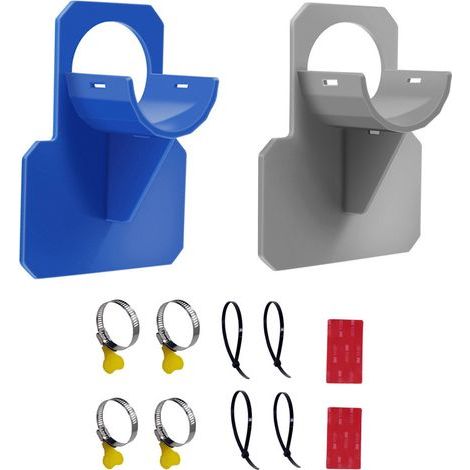 Supports de Tuyau pour Piscine - Accessoires de Tuyau de Piscine avec Anti-Perforation, Anti-déchirure, Anti-Traction (30-37 mm)/Un bleu et un gris (1/4)