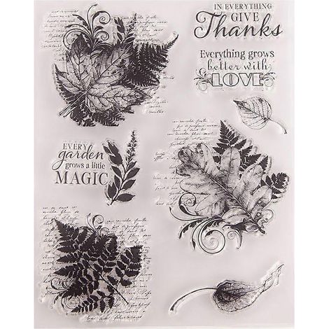 Silikon-Siegelstempel mit Blättern – DIY-Projekt: Scrapbooking, Prägen, Fotoalben, dekorative Papierkarten, Bastelarbeiten, handgemachte Geschenke