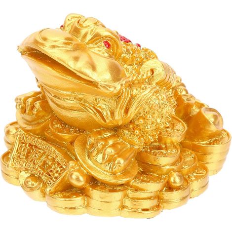Statuette de crapaud porte-bonheur à trois pattes, petite corne d'abondance, cadeau chinois-6X3.8CM-Golden