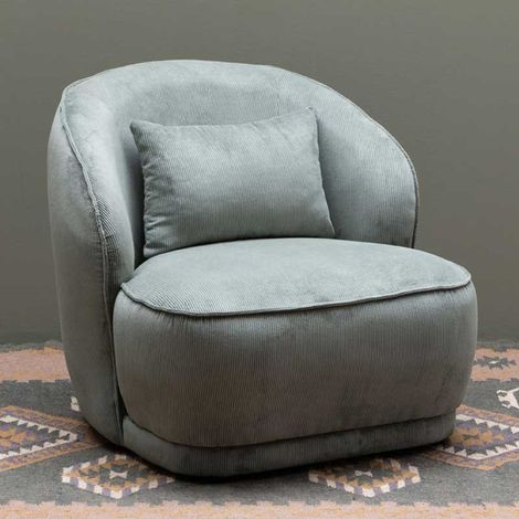 Fauteuil côtelé vert Nasrine 78x81x74cm (1/5)