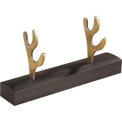 Porte-stylo en bois massif, rangement en métal et bois de cerf, ornement de bureau en bois, présentoir pour étudiants et bureau. (1/5)