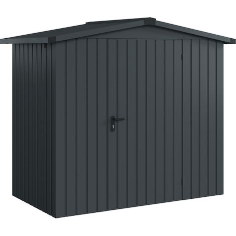 Hörmann Ecostar Metall-Gerätehaus "Euroline Trend" mit Satteldach ESD 3, anthrazitgrau, 214 x 118 cm, 1-flüglige Tür