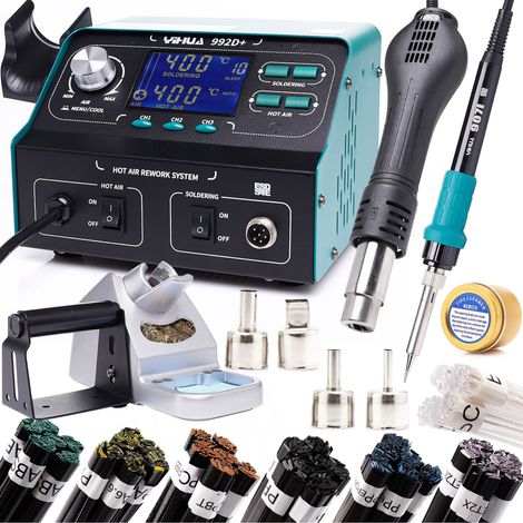 Soldadora de plástico profesional Yihua 992D+ con juego de soldadura PLAST1