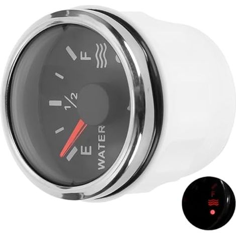 52mm/2in Jauge de niveau d'eau,jauge carburant alarme intelligente 9-30V DC pour bateau marin RV 0-190ohm capteur européen[Noir] (1/4)