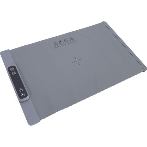 Tapis chauffant alimentaire 60 °C à 100 °C, 3 niveaux de température, surface intégrale, résistant à l'eau et aux graisses, commandes tactiles, plateau chauffant électrique enroulable, gris (1/5)