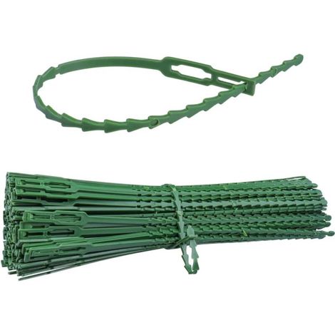 150Pcs Adjustable Gardening Plant Ties 230mm Garden Support Tie Reusable Plastic Tightening Tie for Supporting Vines Tomatoes Shrubs Plants (Green)