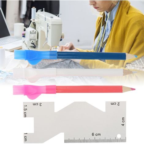Règle métallique portable pour la couture, pied à coulisse manuel, stylo de tailleur (avec pinceau), accessoire pour machine à coudre.