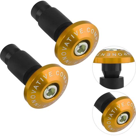 22 mm (7/8 Zoll) Motorradgriffe Lenkerendkappen Schutzkappen für Offroad-ATV-Rennen Gold (1/5)
