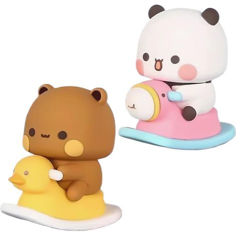 2 Pièces Décoration de Voiture Intérieur, Bubu Dudu Figurine, Bubu Bear Kawaii Ornement Décoratif de Voiture, Objet de Collection, Jouet Mignon, Cadeau pour Enfants, Filles, Garçons, Bureau, Chambre (1/5)