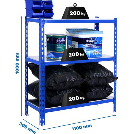 Simonrack Metallregal blau 3 Ebenen 200 kg