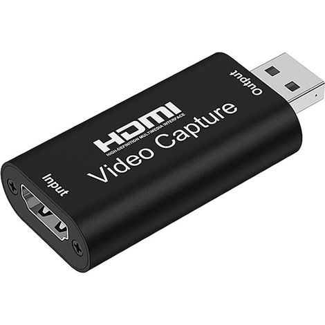Tarjeta de captura de vídeo HDMI USB 2.0 Dispositivo de grabación 1080P USB, tarjeta de captura de juegos USB, captura de juegos, adaptador DisplayPort a HDMI 4K, graba y comparte, tecnología de baja  (1/5)