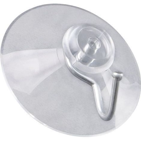 Lot de 10 crochets d'aspiration de 40 mm de diamètre comme crochet mural avec ventouse et crochet en métal Idéal pour la salle de bain et la cuisine sur les carreaux en verre miroir