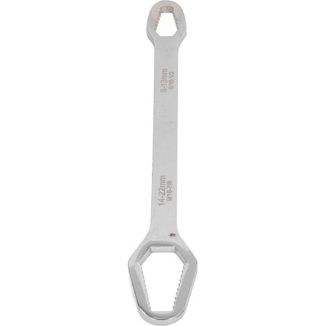 Clé à serrage automatique double, multifonctionnelle et réglable de 8 à 22 mm, pour la réparation automobile, couleur argent. (1/5)