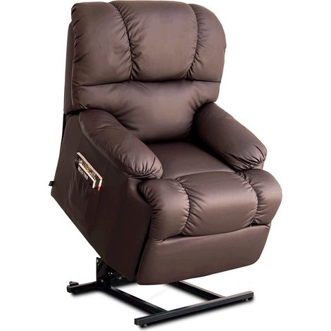 Fauteuil Relax avec Fonction Auto-Assistance, Cuir, Chocolat, Talla Única (1/5)
