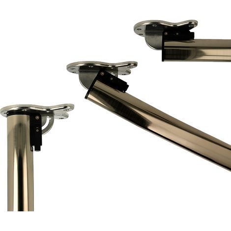 Abklappbares Tischbein 870mm Edelstahl finish d:50mm Möbelfuß aus Metall